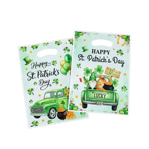 St. Patrick's Day Geschenktüten mit grünem LKW und glücklichem Kleeblatt-Design