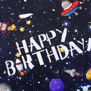 Premium space astronaut themed gift bag for kids birthday with Happy Birthday print