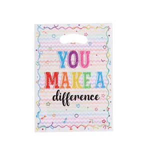 Sacchetto regalo festivo in plastica con motivi e slogan 'YOU MAKE A difference'