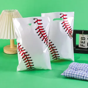 Bolsas de regalo deportivas de béisbol para cumpleaños con estampado de costuras