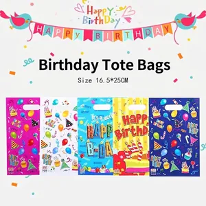 Sacchetti Regalo per Feste di Compleanno Cartoni Animati in Plastica Con Manico per Caramelle Biscotti Omaggi Celebrazioni Bambini