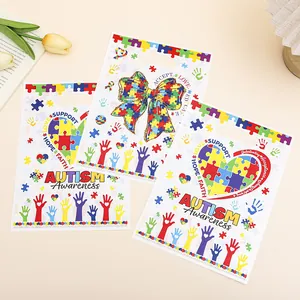 Bolsas de regalo de plástico con tema de concienciación sobre el autismo y puzzle