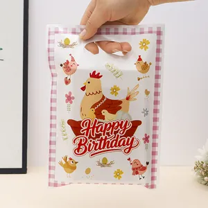 Colorful cartoon chicken birthday theme gift bag for kids party favors and gift giving
