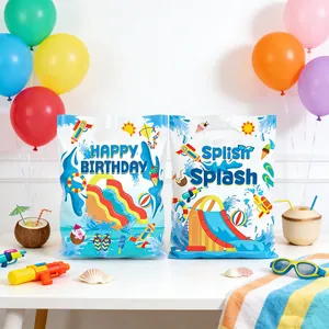 Summer water park theme thickened plastic gift bags for pool party favors and snacks