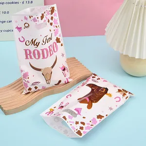 Cowboy thema cadeauzakje van parelmoerfolie met stierenschedel voor feesten