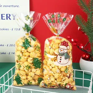 Festliche Weihnachts-Geschenktüten mit Weihnachtsmann und Schneemann Motiv aus Plastik