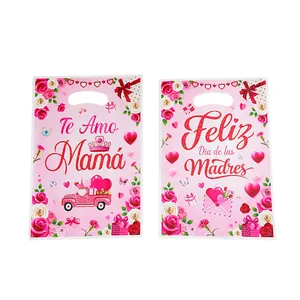 Bolsas de regalo para el Día de la Madre con diseño de rosas y texto en español