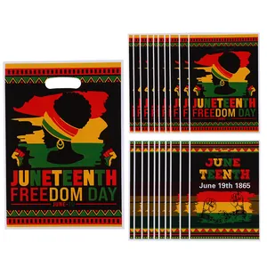 Sacchetti regalo in plastica Juneteenth Freedom Day con stampe panafricane per feste