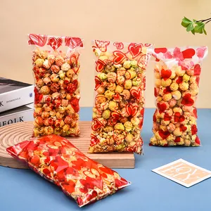 Sachets OPP avec motifs de cœur pour emballage de bonbons et biscuits de Saint-Valentin