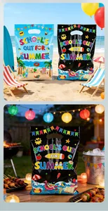 Detalle de bolsas de regalo Summer Party para fiestas en la playa y barbacoas.