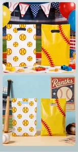 Bolsas de plástico para regalos de béisbol para fiestas deportivas infantiles
