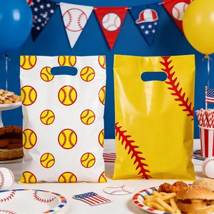 Bolsas de plástico para regalos con tema de béisbol para fiestas y dulces infantiles
