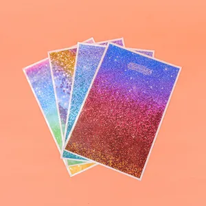 Set of colorful gradient glitter gift bags with handle for festive party favors and gift packaging
