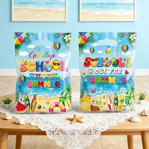 Zomerfeest plastic cadeautassen met strandmotieven voor kindersnoepjes en leuke geschenken