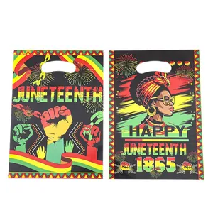 Juneteenth themed plastic gift bags for party favors and celebration packaging.