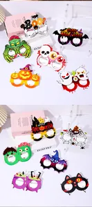 Set di 12 occhiali da festa colorati in carta per Halloween con vari design spettrali