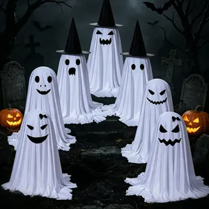 Outdoor standing ghost Halloween decorations with LED lights for party garden yard