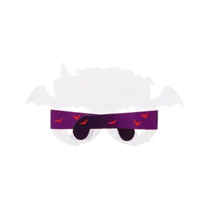 Montatura per occhiali di carta Halloween con pipistrello bianco e fascia viola