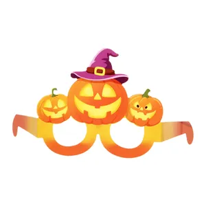 Occhiali di carta di Halloween con zucca e cappello da strega per decorazione festa
