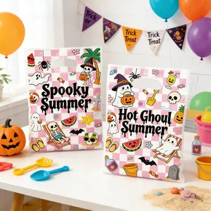 Summer Halloween themed gift bags featuring Spooky Summer and Hot Ghoul Summer designs