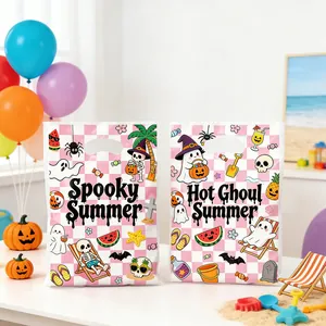 Summer Halloween gift bags with Spooky Summer and Hot Ghoul Summer designs for party