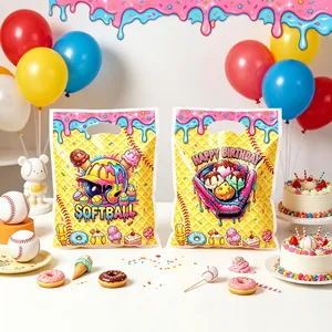 Bolsas de regalo coloridas para fiestas de béisbol y sóftbol con gráficos