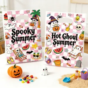 Summer-themed Halloween gift bags with Spooky Summer and Hot Ghoul Summer prints