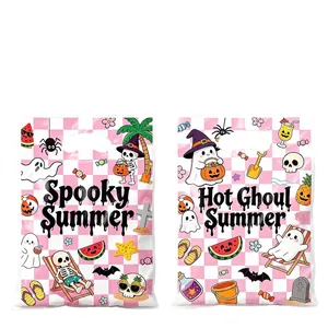 Summer Halloween themed gift bags featuring Spooky Summer and Hot Ghoul Summer pink prints.