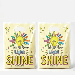 Sacs cadeaux de fête colorés avec verset biblique Matthieu 5:16 pour anniversaires