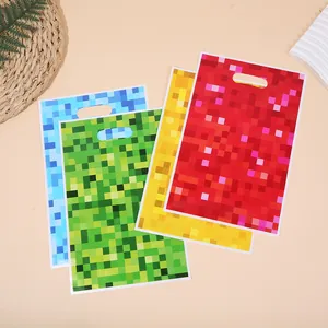 Four-color mosaic pixel pattern pearl film gift bags for party candy and jewelry packaging