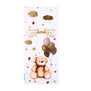 Cute teddy bear balloon printed OPP plastic packaging bag for candy and cookies