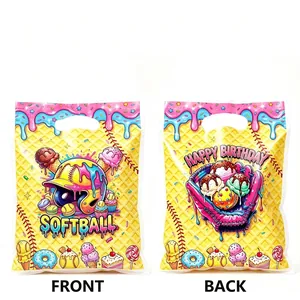 Bolsas de regalo para fiestas de cumpleaños con tema de softball para dulces y snacks
