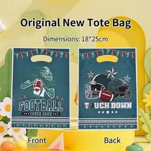 American Football Theme Pearlescent Film Gift Bag Sporty Party Favor Tote Bag For Birthday Event Printed Plastic Bag