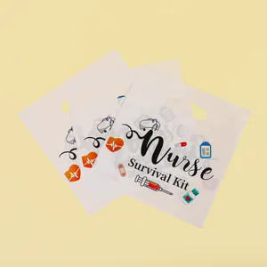 Τσάντα δώρου Nurse Survival Kit με ιατρικά εικονίδια, τσάντα από μαργαριταρένιο φιλμ