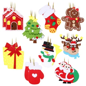 Christmas Felt Hanging Ornaments DIY Non-woven Reindeer Snowman Santa Tree Pendants For Home Holiday Party Tree Decoration