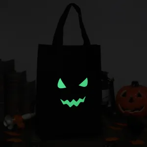 Bolsa de Halloween luminosa con cara de fantasma para dulces de truco o trato