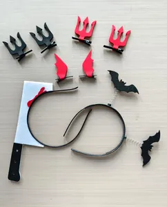 Collection d'accessoires de cheveux Halloween avec serre-têtes chauve-souris et hachoir