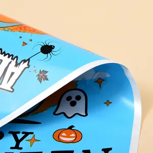 Sac cadeau d'Halloween brillant avec motifs fantôme et citrouille