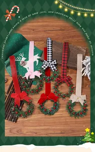 Lot de couronnes de Noël pour armoires avec divers nœuds à motifs pour décoration intérieure