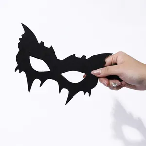 Black bat-shaped half face eye mask for Halloween costume parties and cosplay events