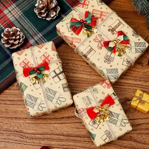 Fiocchi natalizi festivi con campanellini per scatole regalo e decorazioni natalizie