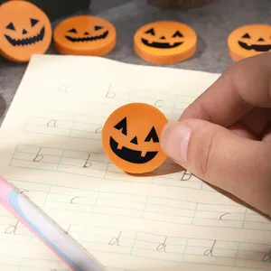 Lindos borradores de cara de calabaza naranja para Halloween y premios escolares infantiles