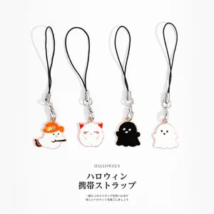 Cute cartoon ghost charms set for Halloween mobile phone straps and DIY accessories