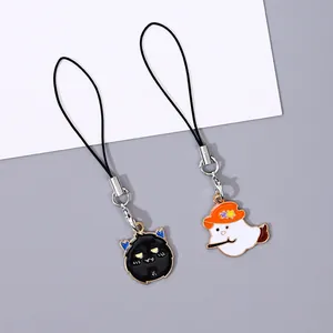 Halloween cartoon alloy ghost and monster charms for keychains or phone straps