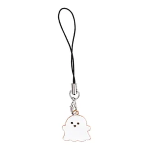 Cute Halloween cartoon ghost pendant charm for mobile phone or keychain DIY accessory