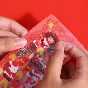 Autocollants de Noël laser pour enfants avec Père Noël et motifs décoratifs à faire soi-même
