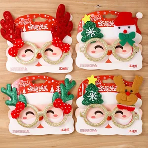 Vierteiliges Set glitzernder Weihnachtsbrillen-Gestelle für festliche Kostümpartys