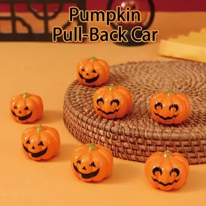 Auto Giocattolo Creativa a Retrocarica a Forma di Zucca di Halloween per Bambini Regalo Festa Arancione Veicolo in Plastica