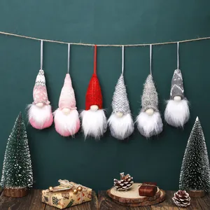 Ornements Suspendus en Peluche Gnome de Noël Tricoté Suédois Tomte Gonk Décorations d'Arbre Fête Maison