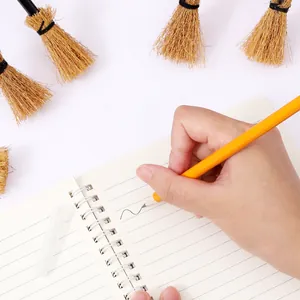Lápiz creativo con forma de escoba de bruja para decoración de Halloween y papelería